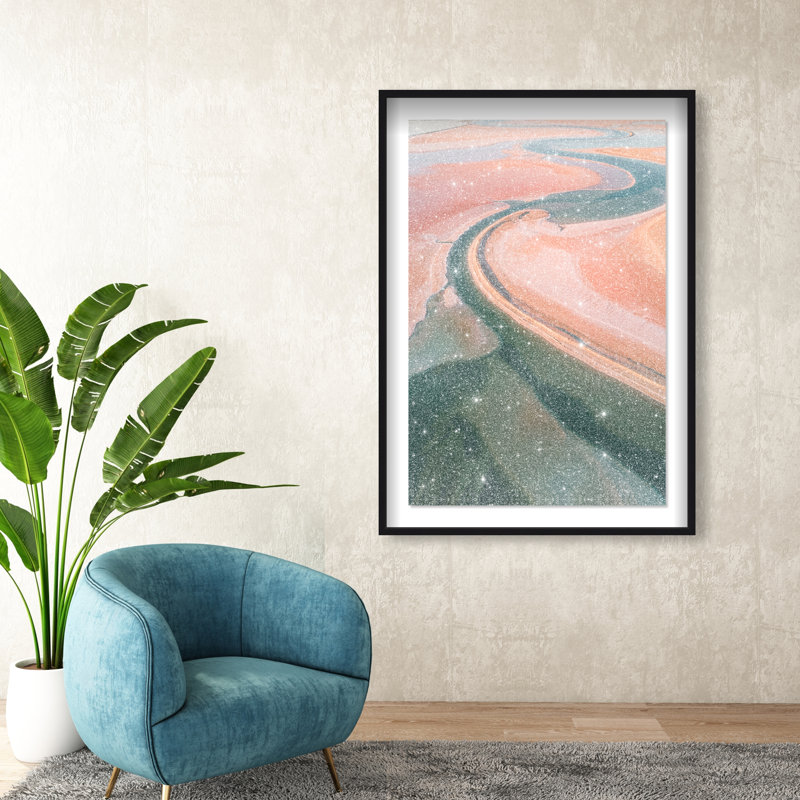 Peach Sand Framed Graphic Art, 25.5"H x 17.5"W, Black Shadowbox