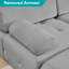 Canapé modulaire velours capitonné modulaire, gris clair-1119169397