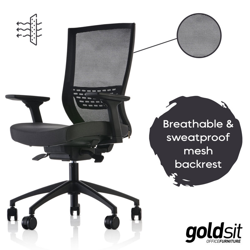 Melene Polyester Task Chair with Headrest, Anthracite