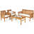Hiroji Acacia 4 - Person Patio Conversation Set with Cushions