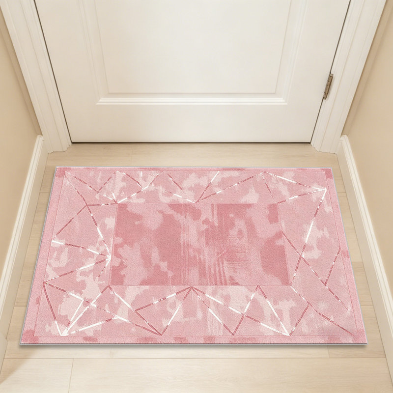 Pink Geo area rugs for Living Room, Soft and Comfortable, Suitable for all seasons, easy to maintain, machine washable Indoor floor mat, Under Table Farmhouse suitable for Bedroom, Dining Room, Study, Patio, Balcony, Home Decor