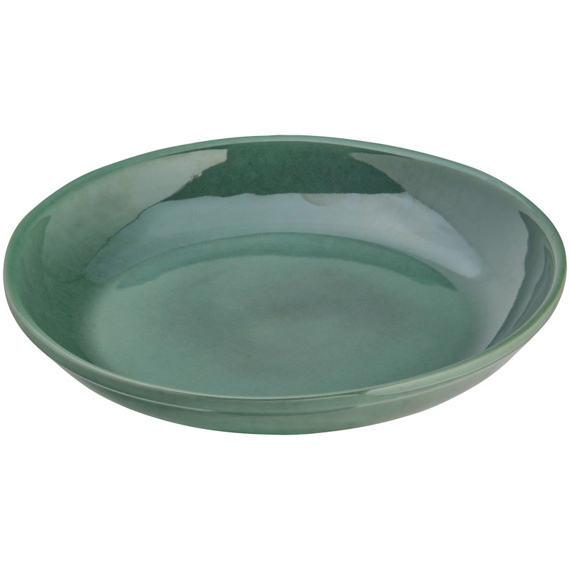 Summer Green Ceramic Pedestal Bird Bath with Locking Top