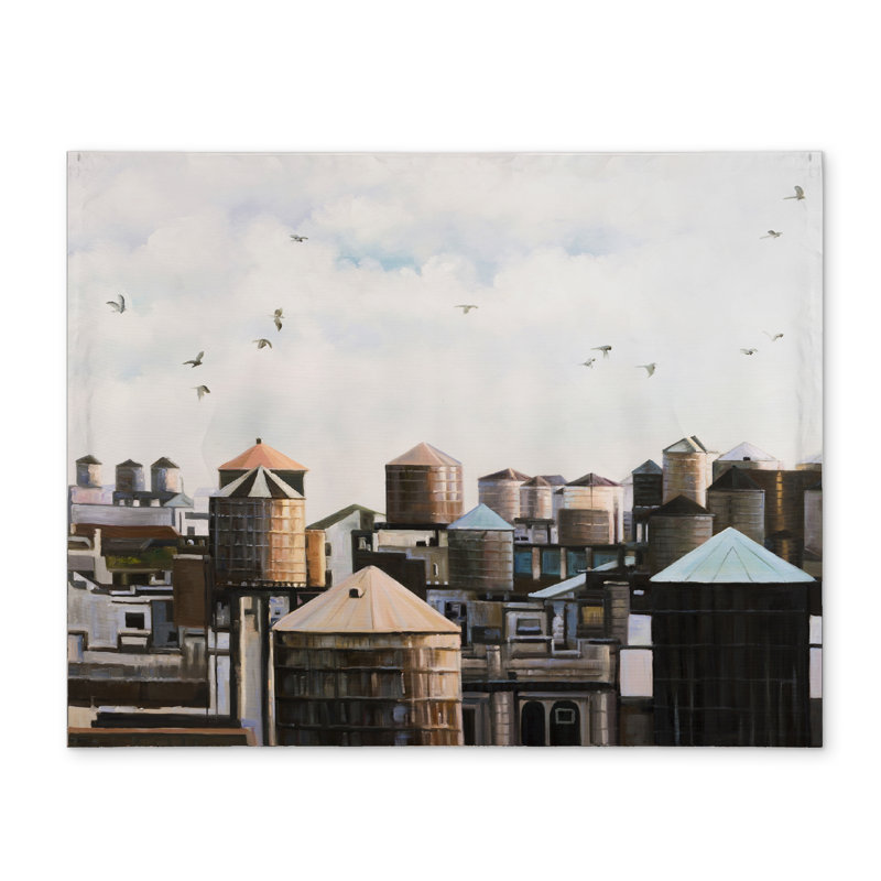 Napperon Water Towers | Polyester bleu décor à la maison