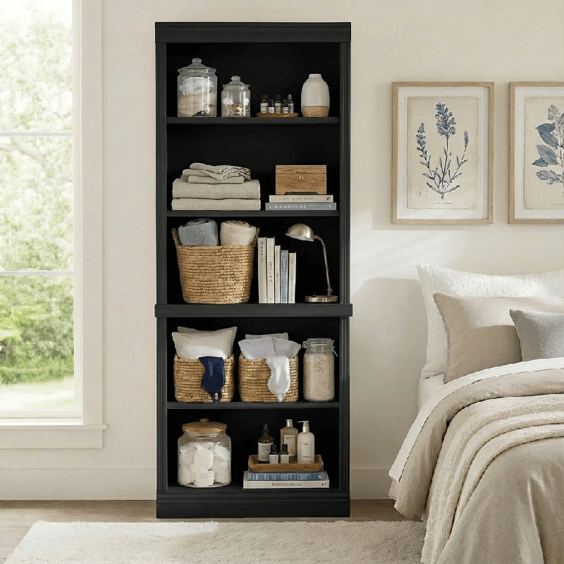 Anotidaishe 71.26'' H Standard Bookcase, Black