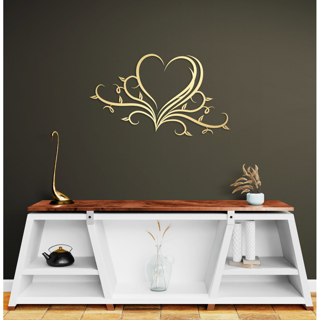 Heart Metal Wall Décor Love Art with Your Custom Text for Home Décor, Wedding, Valentines Day Gift Red Barrel Studio® 