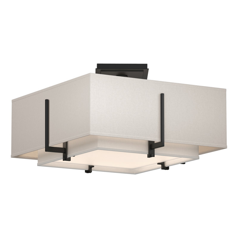Exos 2 - Light Semi Flush Mount, Flax, Black