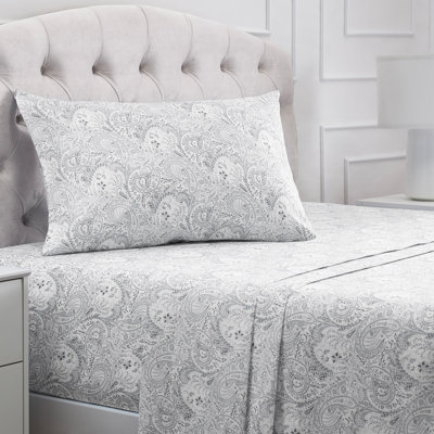 Draps simples Mellanni 1800 gris cachemire