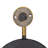 Oval Metal Framed Wall Mirror with Brackets, Black and Gold-1458933040
