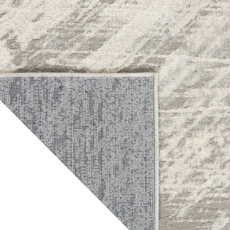 VRD02-IVGRY Abstract Indoor Rug, Rectangle 5'3" x 7'3"
