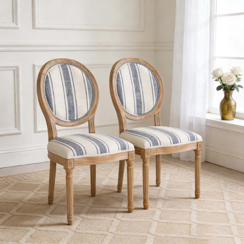 DINING CHAIR, Blue+white