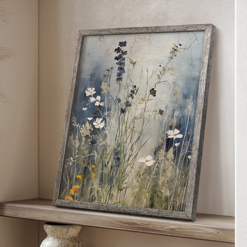 Reproduction encadrée FLORAL Series DCC-XXI - bois massif, H 15 po x l 12 po
