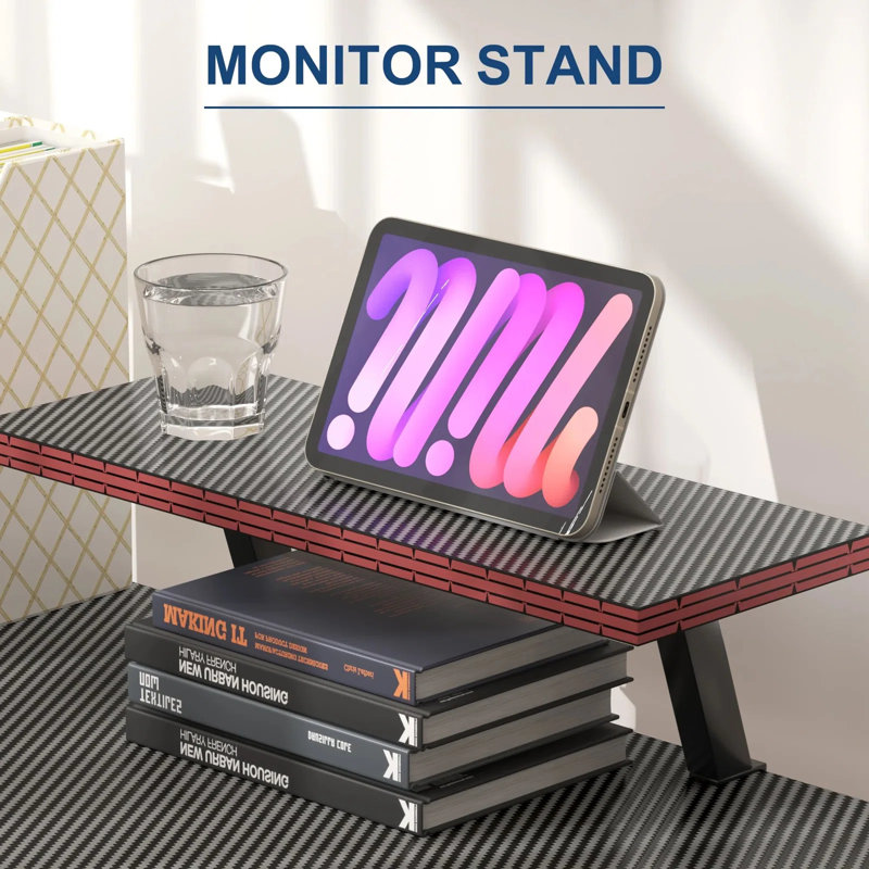 L Shaped Gaming Computer Desk with Adjustable Game Chair, Black