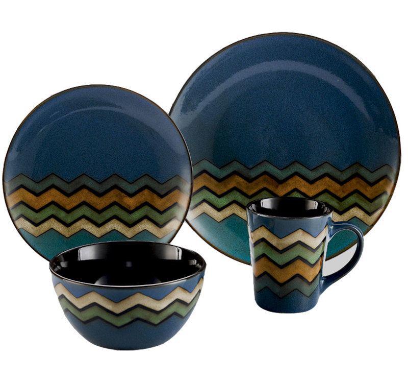 CAC China Thalia Piece Porcelain China Dinnerware Set - Service for 4
