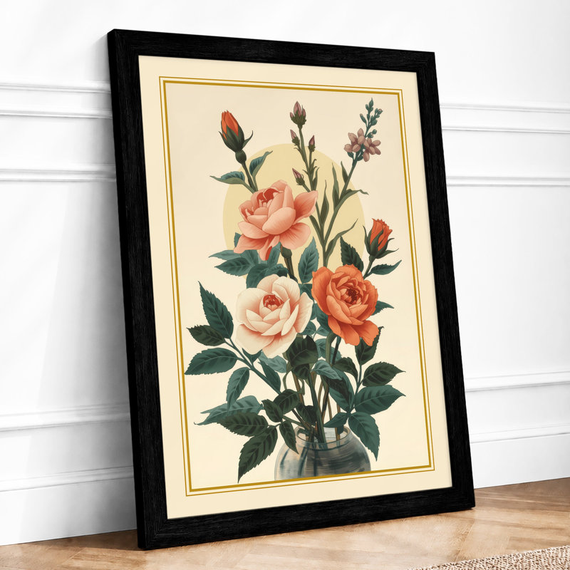 Rose Study Botanical - Print, A1 - 84.1 x 59.4 cm, Black