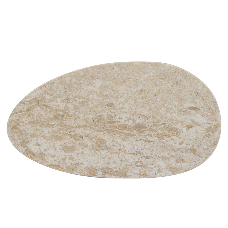 Plateau décoratif en marbre 12 x 6,5 x 0,5 po avec finition crème naturelle