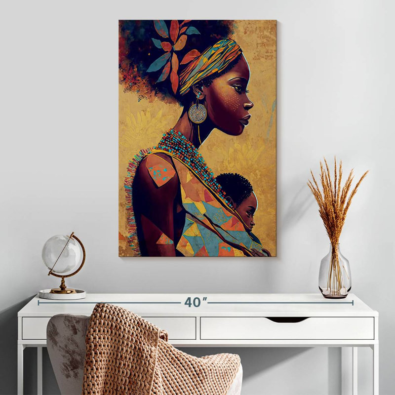 Leisha, mère boho et enfant, H 30 po x l 20 po