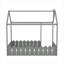 Structure de lit simple en bois avec clôture-428023107