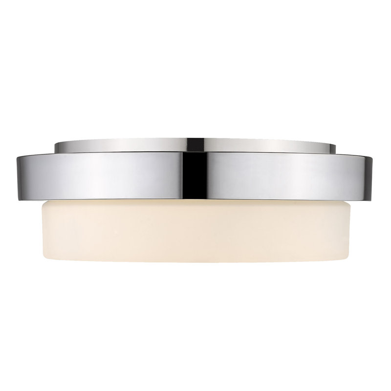 Plafonnier encastré 2 lumières 13 po Ayzen, Chrome, H 4,25 po x l 13 po x P 13 po