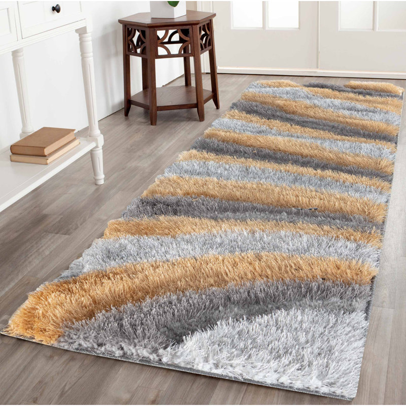 Boise Geometric Shag Area Rug, Runner 60cm x 220cm