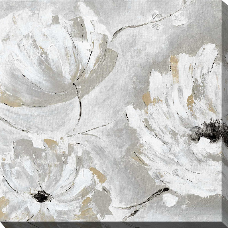 «Silver Sun Garden I» par Katrina Craven - Peinture, Toile tendue, H 36 po x l 36 po x P 1,5 po