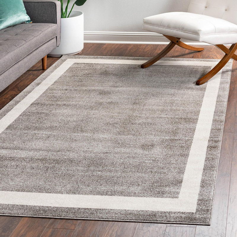 Tapis abstrait gris Islas, Rectangle 10 pi x 13 pi 1 po
