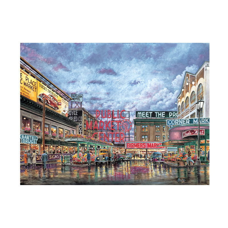Art sur toile Pike Place Market I par Stanton Manolakas, H 14 po x l 19 po x P 2 po