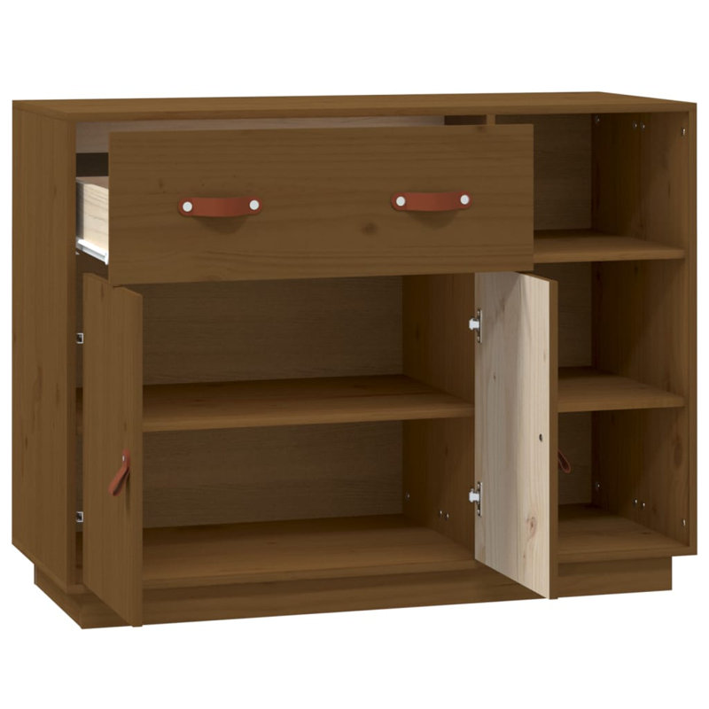 Toth 98.5cm Solid Wood Sideboard, Honey Brown