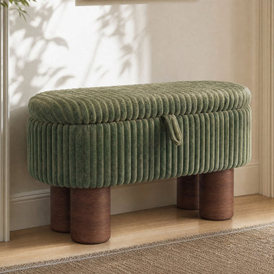 Pouf de rangement moderne, banc rembourré avec assise de rangement, banc à chaussures d'entrée