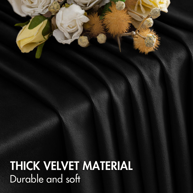 Heavy Velvet Blackout Curtains with Eyelet Rings – Thermal Insulated Drapes, 228cm Width x 228cm Drop, Black