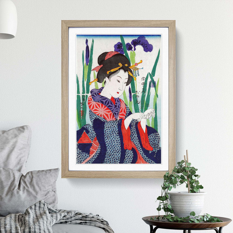 Osome by Tsukioka Yoshitoshi - Framed Print, 36cm H x 27cm W x 2cm D, Oak Framed