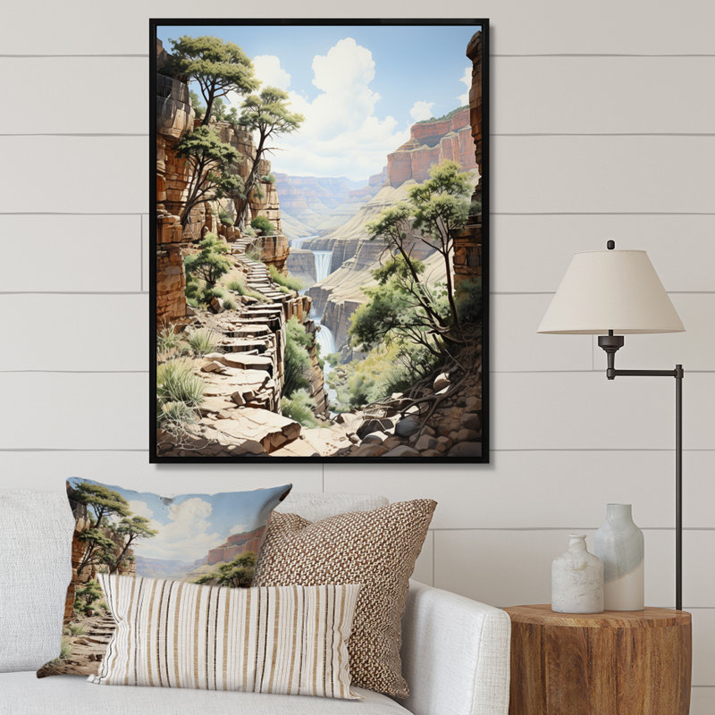 Canyon Serenading Shadows Landscape I - impression, H 20 po x l 12 po x P 1 po, Cadre flottant noir