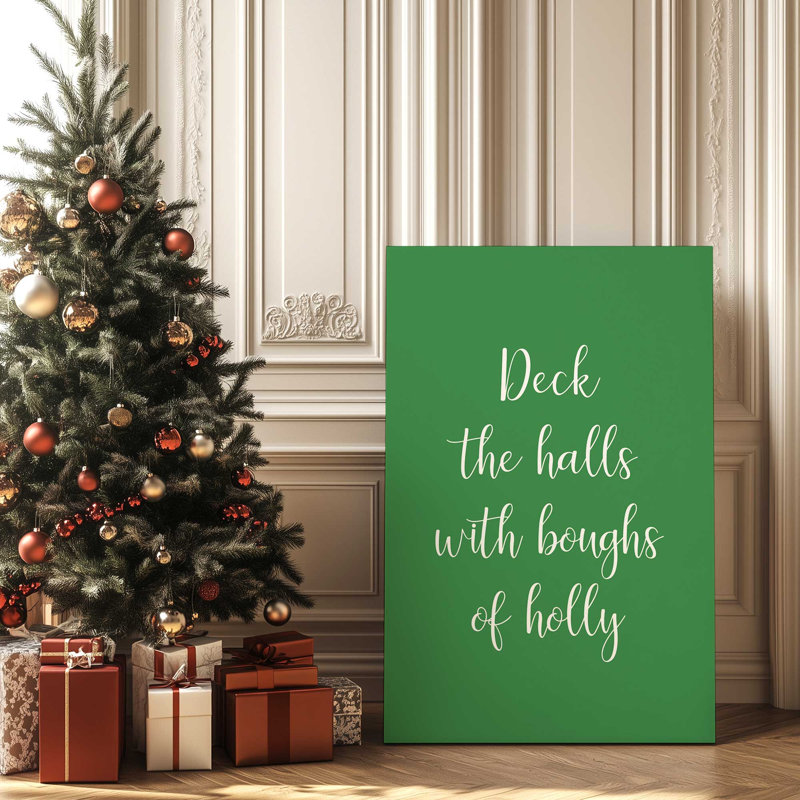 Deck the Halls Canvas Art Print, 12.75" H x 8.75" W, Polished Gold