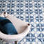 Delphine Hand-Knotted Wool Blue/White Area Rug-42148003