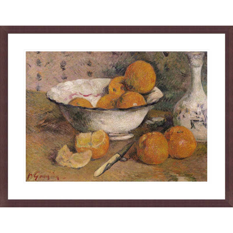 Nature morte avec des oranges par Paul Gauguin - Estampe numérique encadrée, H 23 po x l 29,5 po