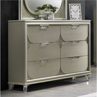 Commode contemporaine en acrylique à 1 poignée à 6 tiroirs