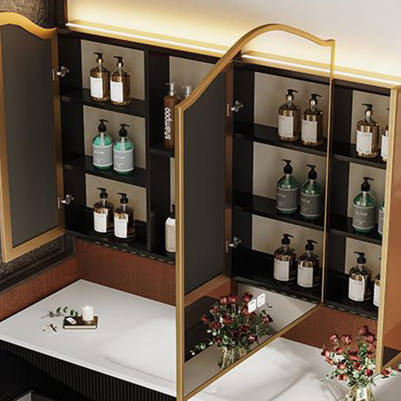 Italian-style multifunctional bathroom cabinet, 55", Black