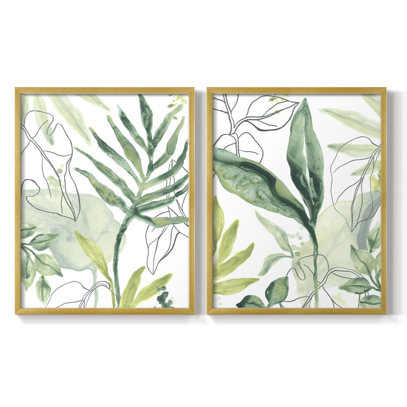 Tropical Palm Chorus III - reproduction encadrée de qualité supérieure - prête à être accrochée - aucun clou requis - aucun clou requis
