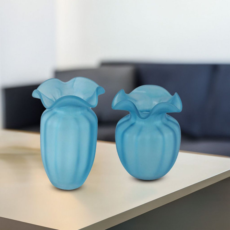 Derizzo Glass Table Vase, Blue