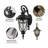 23" Classic Outdoor Wall Lantern - Vintage Black Exterior Light Fixture with Bubble Glass, Weatherproof Porch Sconce for Patio & Entryway