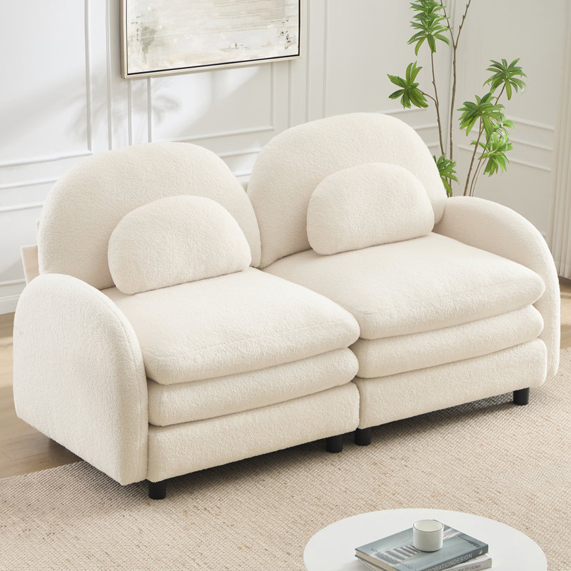Canapé-lit Teddy, Beige White
