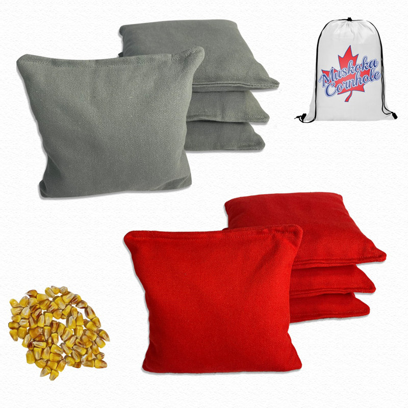 Sacs de cornhole en tissu canard, Rouge / Mauve