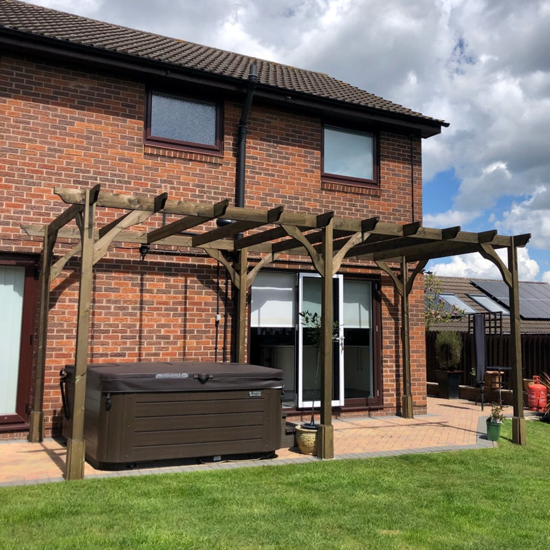 Baumgarner Solid Wood Pergola, 16 ft x 9 ft
