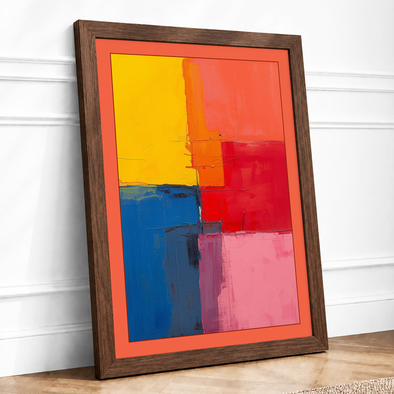 Colour Study Abstract - Framed Print, A3 - 42.0 x 29.7 cm, Walnut
