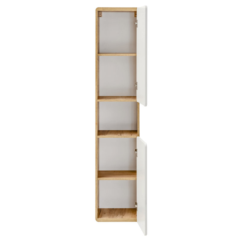 Harvard Linen Cabinet, Craft Oak/White Gloss