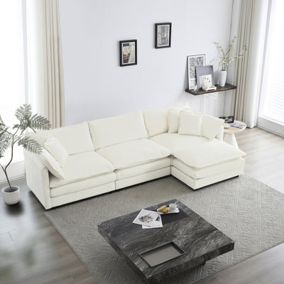 Canapé modulaire en chenille respirant Ankita avec - Améliorez votre espace de vie