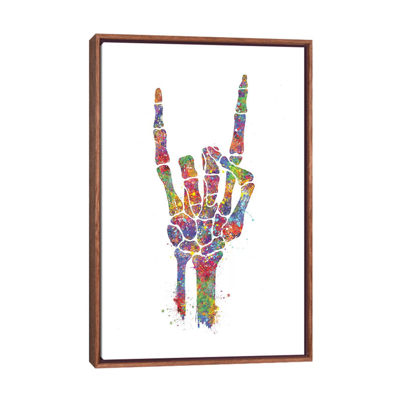 «Skeleton Hand» - reproduction, Cadre bois classique, H 40 po x l 26 po x P 1,5 po