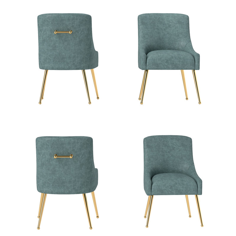 Zanthia Faux Leather Upholstered Dining Chair, Blue