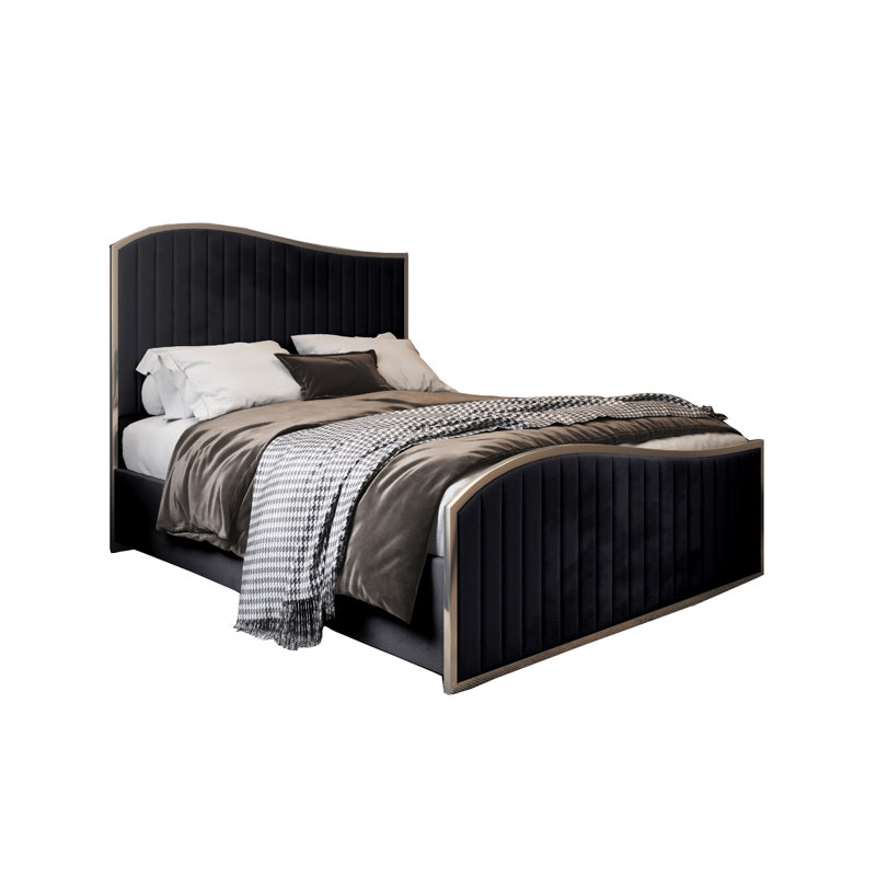Anastos Upholstered Bed, Single (3'), Black