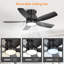 Ventilateurs de plafond encastrés de 42 pouces avec lumière DEL 18 W et 5 pales de ventilateur en ABS télécommandées pour la chambre à coucher