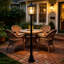 Solar Post Light Streetlight Black Aluminium